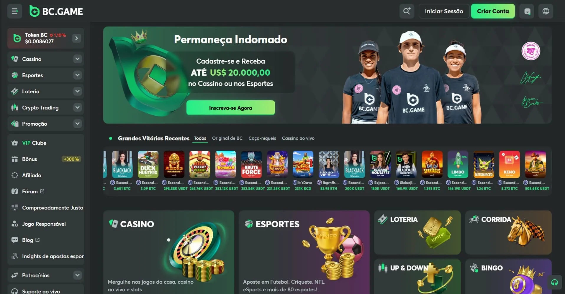 Processo de cadastro no BC.Game com Payz