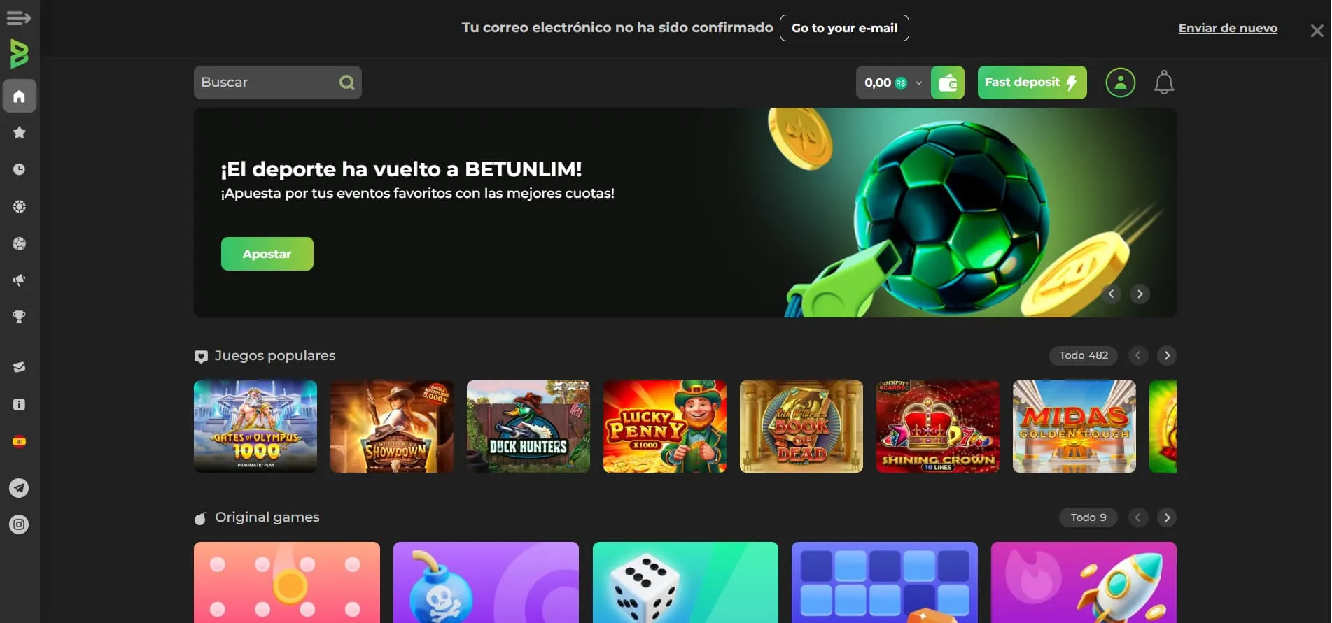 O Betunlim Casino aceita Payz